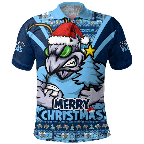 New South Wales Blues Polo Shirt Merry Christmas Festive Spirit Edition