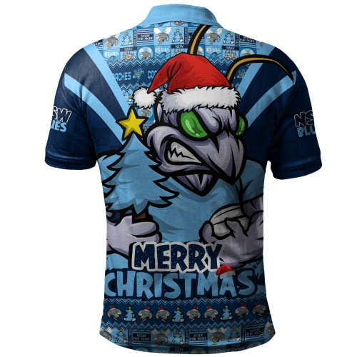 New South Wales Blues Polo Shirt Merry Christmas Festive Spirit Edition