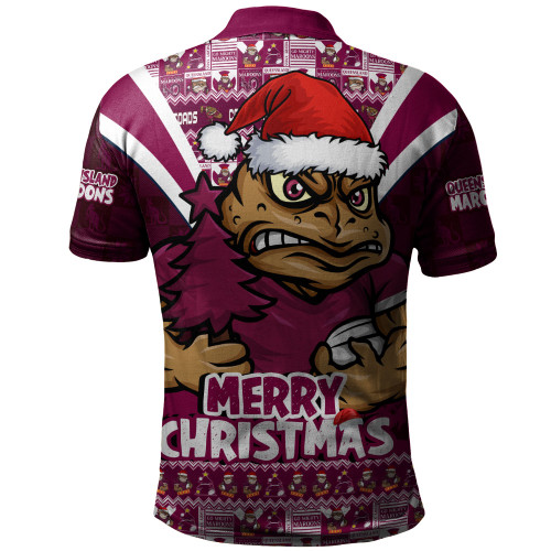 Queensland Maroons Polo Shirt Merry Christmas Festive Spirit Edition