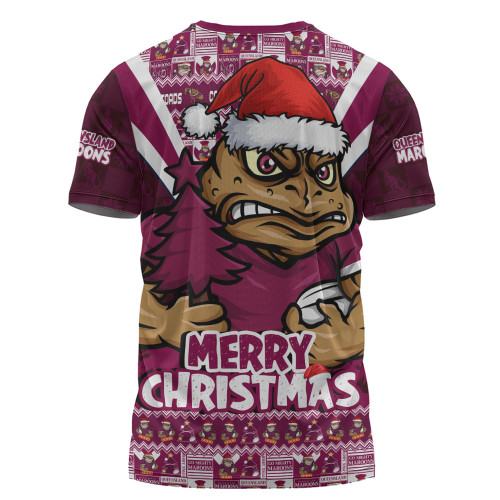 Queensland Maroons T-Shirt Merry Christmas Festive Spirit Edition