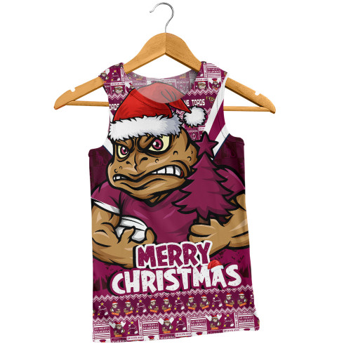 Queensland Maroons Men Singlet Merry Christmas Festive Spirit Edition