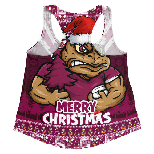 Queensland Maroons Women Racerback Singlet Merry Christmas Festive Spirit Edition