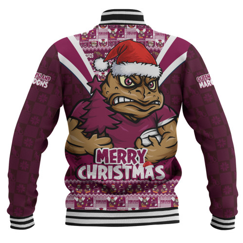 Queensland Maroons Baseball Jacket Merry Christmas Festive Spirit Edition
