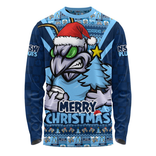 New South Wales Blues Long Sleeve T-shirt Merry Christmas Festive Spirit Edition
