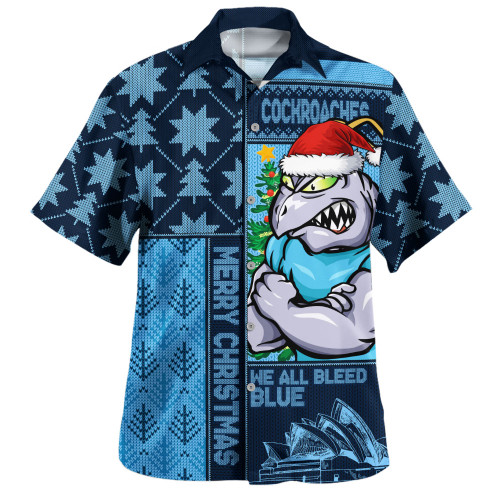 New South Wales Blues Hawaiian Shirt Winter Knit Magic Holiday Spirit