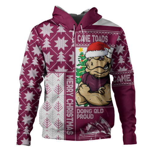 Queensland Maroons Hoodie Winter Knit Magic Holiday Spirit