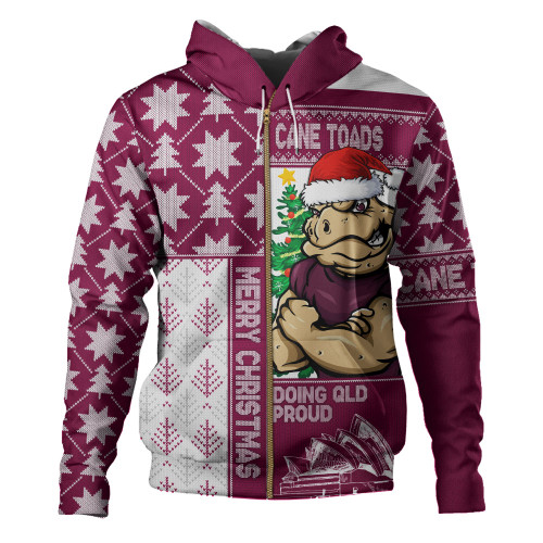 Queensland Maroons Hoodie Winter Knit Magic Holiday Spirit