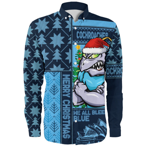 New South Wales Blues Long Sleeve Shirt Winter Knit Magic Holiday Spirit