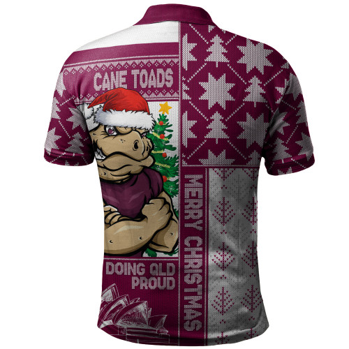 Queensland Maroons Polo Shirt Winter Knit Magic Holiday Spirit