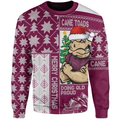 Queensland Maroons Sweatshirt Winter Knit Magic Holiday Spirit