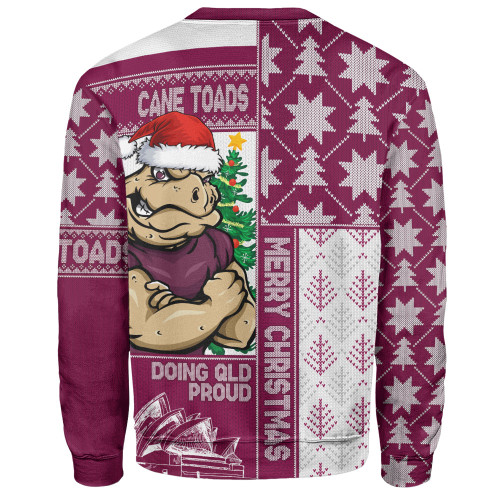 Queensland Maroons Sweatshirt Winter Knit Magic Holiday Spirit