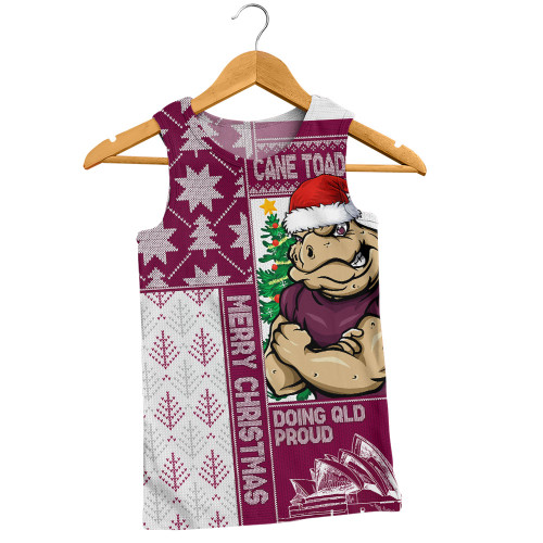 Queensland Maroons Men Singlet Winter Knit Magic Holiday Spirit