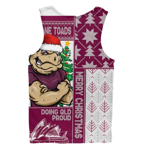 Queensland Maroons Men Singlet Winter Knit Magic Holiday Spirit