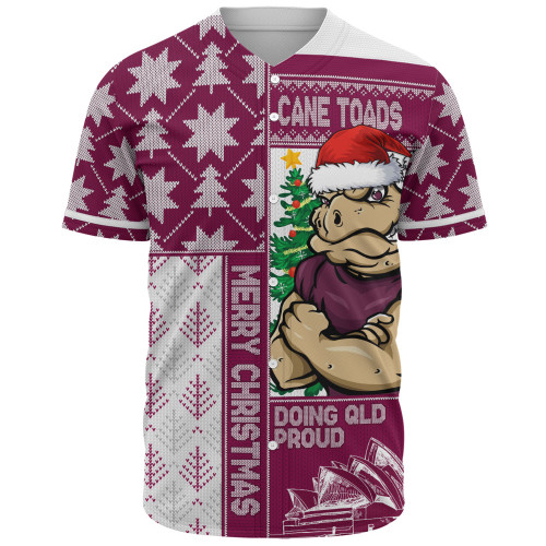 Queensland Maroons Baseball Shirt Winter Knit Magic Holiday Spirit