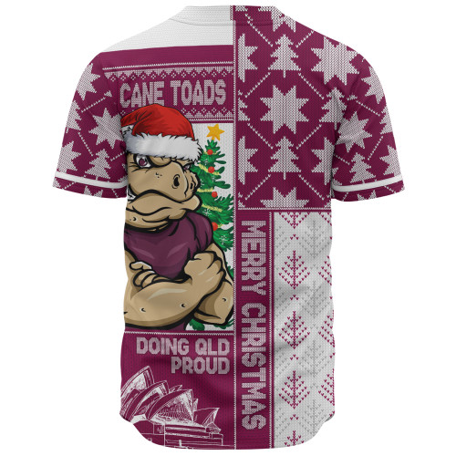 Queensland Maroons Baseball Shirt Winter Knit Magic Holiday Spirit