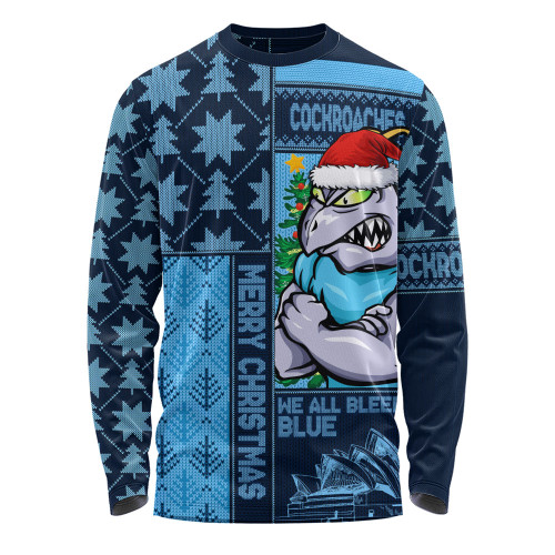 New South Wales Blues Long Sleeve T-shirt Winter Knit Magic Holiday Spirit