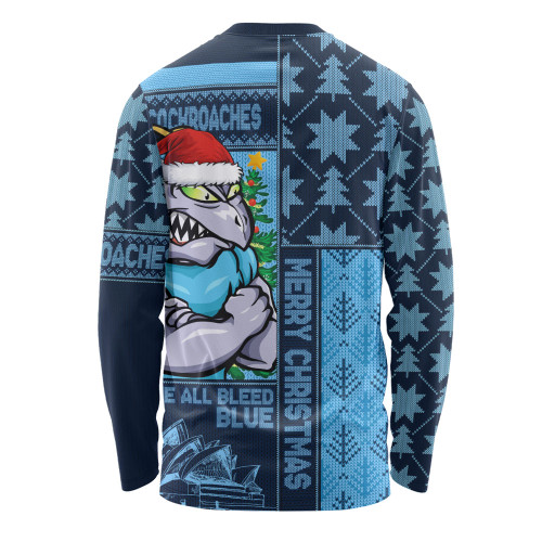 New South Wales Blues Long Sleeve T-shirt Winter Knit Magic Holiday Spirit