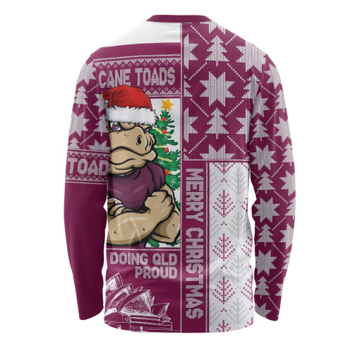 Queensland Maroons Long Sleeve T-shirt Winter Knit Magic Holiday Spirit