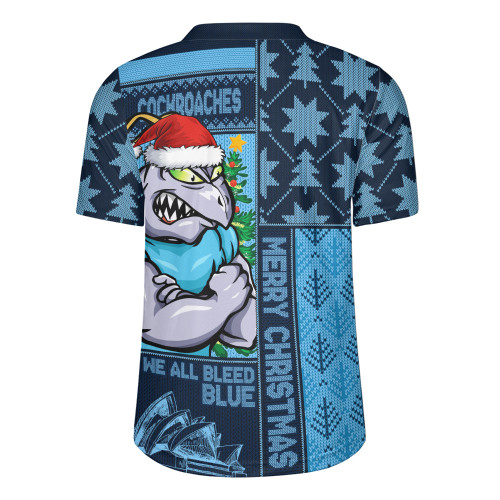 New South Wales Blues Rugby Jersey Winter Knit Magic Holiday Spirit