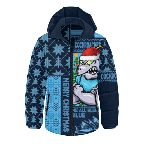 New South Wales Blues Hooded Padded Jacket Winter Knit Magic Holiday Spirit