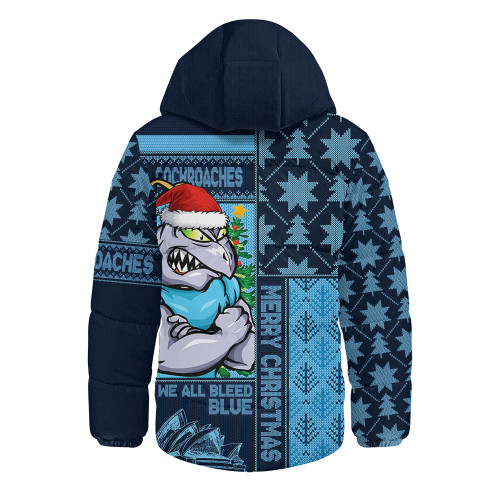 New South Wales Blues Hooded Padded Jacket Winter Knit Magic Holiday Spirit