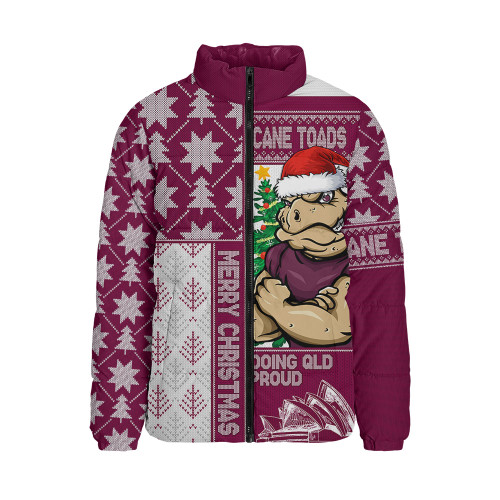 Queensland Maroons Padded Jacket Winter Knit Magic Holiday Spirit
