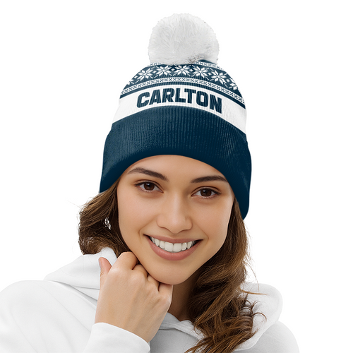 Carlton Bobble Beanie Hat Festive Season Merry Christmas Game Day