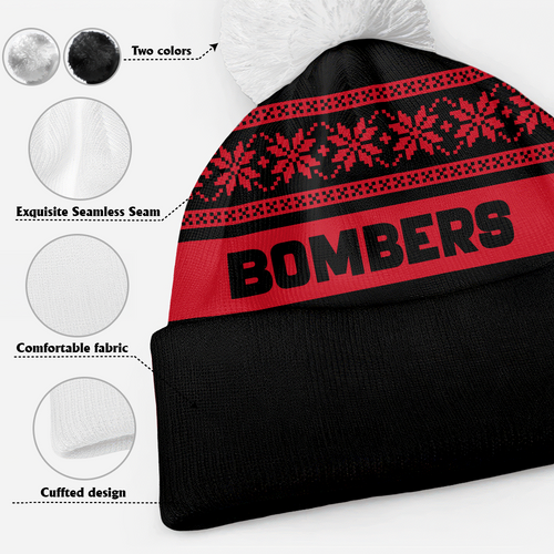 Essendon Bobble Beanie Hat Festive Season Merry Christmas Game Day
