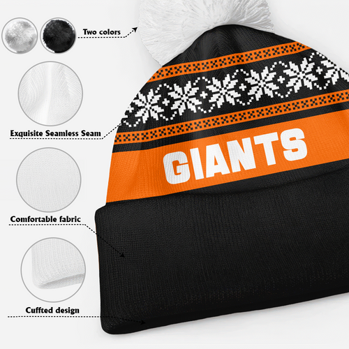 GWS GIANTS Bobble Beanie Hat Festive Season Merry Christmas Game Day