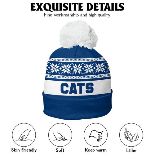 Geelong Cats Bobble Beanie Hat Festive Season Merry Christmas Game Day