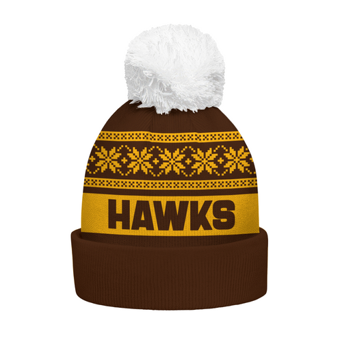 Hawthorn Bobble Beanie Hat Festive Season Merry Christmas Game Day
