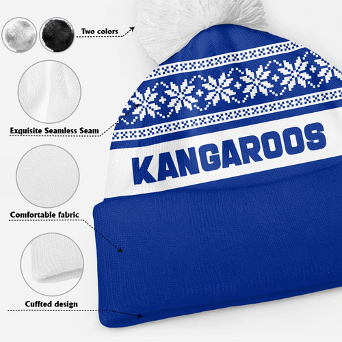 North Melbourne Bobble Beanie Hat Festive Season Merry Christmas Game Day