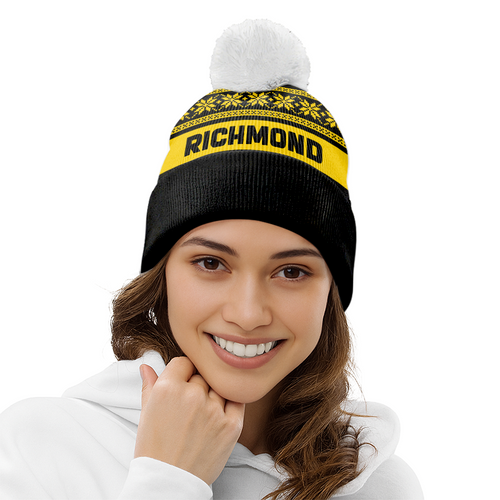 Richmond Bobble Beanie Hat Festive Season Merry Christmas Game Day