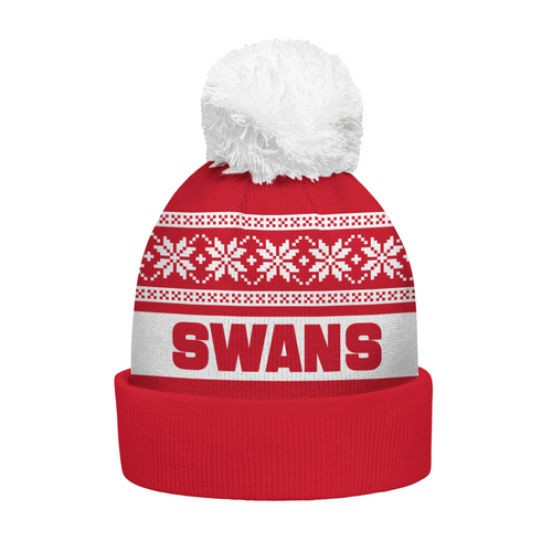 Sydney Swans Bobble Beanie Hat Festive Season Merry Christmas Game Day