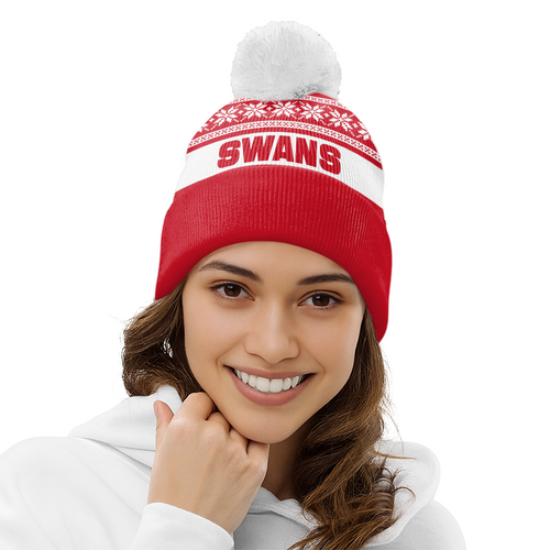 Sydney Swans Bobble Beanie Hat Festive Season Merry Christmas Game Day