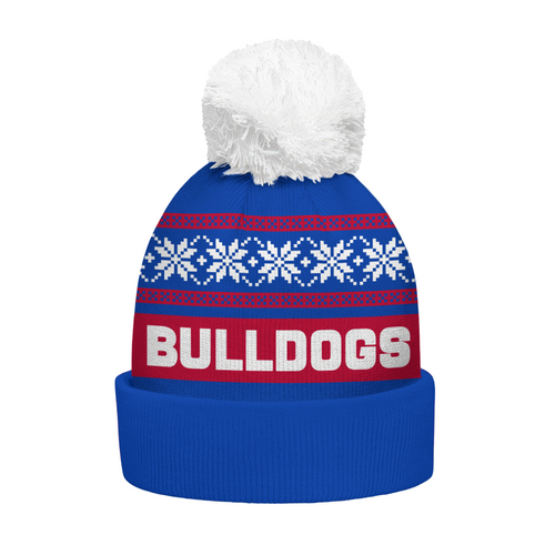 Western Bulldogs Bobble Beanie Hat Festive Season Merry Christmas Game Day