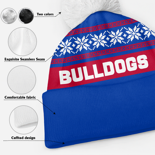 Western Bulldogs Bobble Beanie Hat Festive Season Merry Christmas Game Day