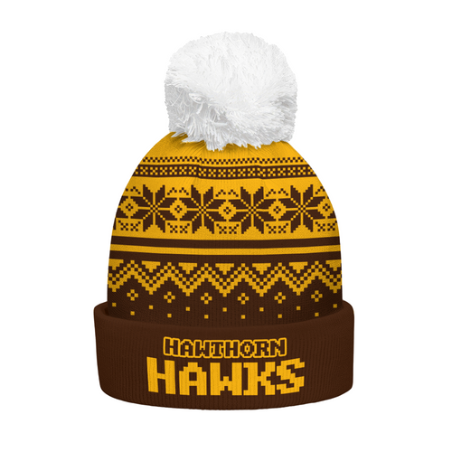 Hawthorn Bobble Beanie Hat Merry Christmas Knit Edition For United Fans
