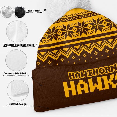Hawthorn Bobble Beanie Hat Merry Christmas Knit Edition For United Fans