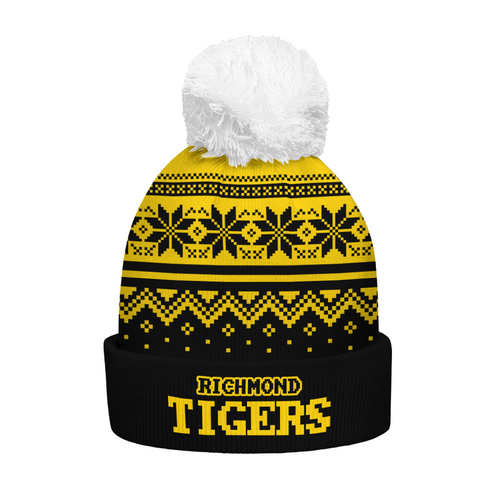 Richmond Bobble Beanie Hat Merry Christmas Knit Edition For United Fans