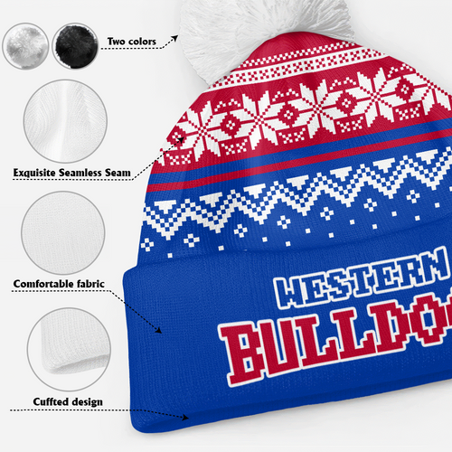 Western Bulldogs Bobble Beanie Hat Merry Christmas Knit Edition For United Fans