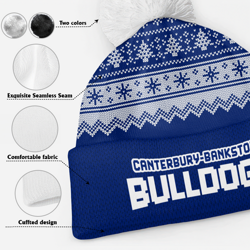 Canterbury-Bankstown Bulldogs Bobble Beanie Hat Merry Christmas Heritage Team Spirit Knit Edition