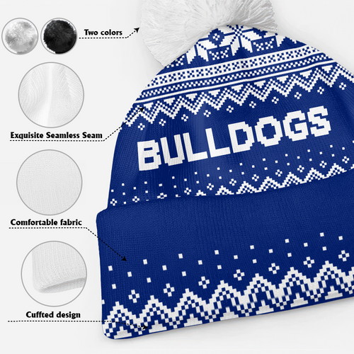 Canterbury-Bankstown Bulldogs Bobble Beanie Hat Merry Christmas Urban Fans Knit Style Edition