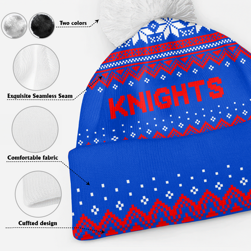 Newcastle Knights Bobble Beanie Hat Merry Christmas Urban Fans Knit Style Edition