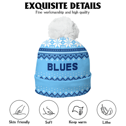 New South Wales Blues Bobble Beanie Hat Merry Christmas Urban Fans Knit Style Edition
