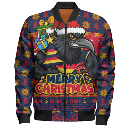 Adelaide Crows Bomber Jacket Festive Holiday Merry Christmas Vibe