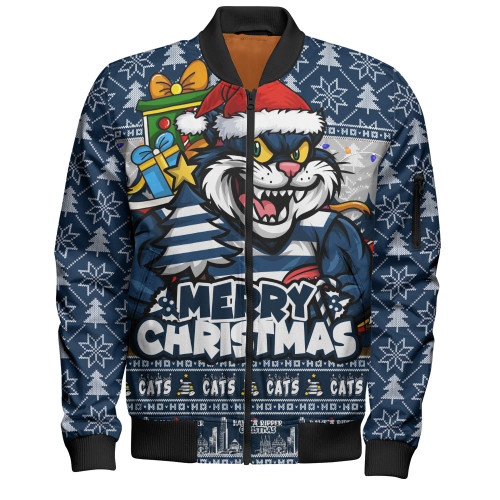 Geelong Cats Bomber Jacket Festive Holiday Merry Christmas Vibe