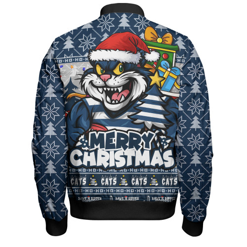 Geelong Cats Bomber Jacket Festive Holiday Merry Christmas Vibe