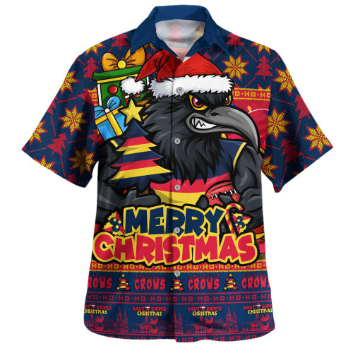 Adelaide Crows Hawaiian Shirt Festive Holiday Merry Christmas Vibe