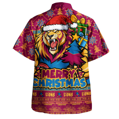 Brisbane Lions Hawaiian Shirt Festive Holiday Merry Christmas Vibe